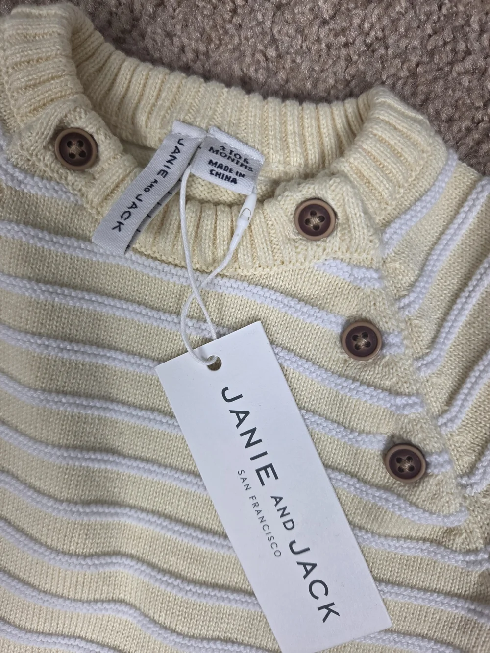 Janie and Jack Yellow and White Striped Knit Romper